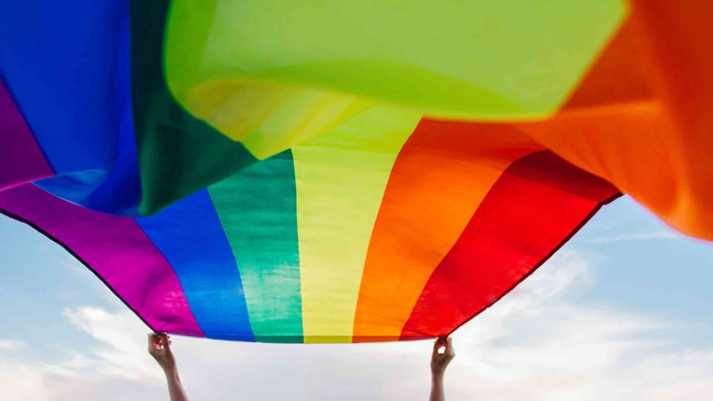 LGBTQI+ flag in the wind
