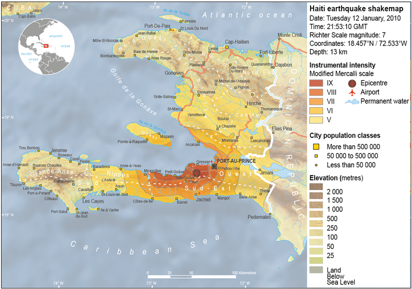 Figure 1.4 Shakemap of Haiti Earthquake in 2010