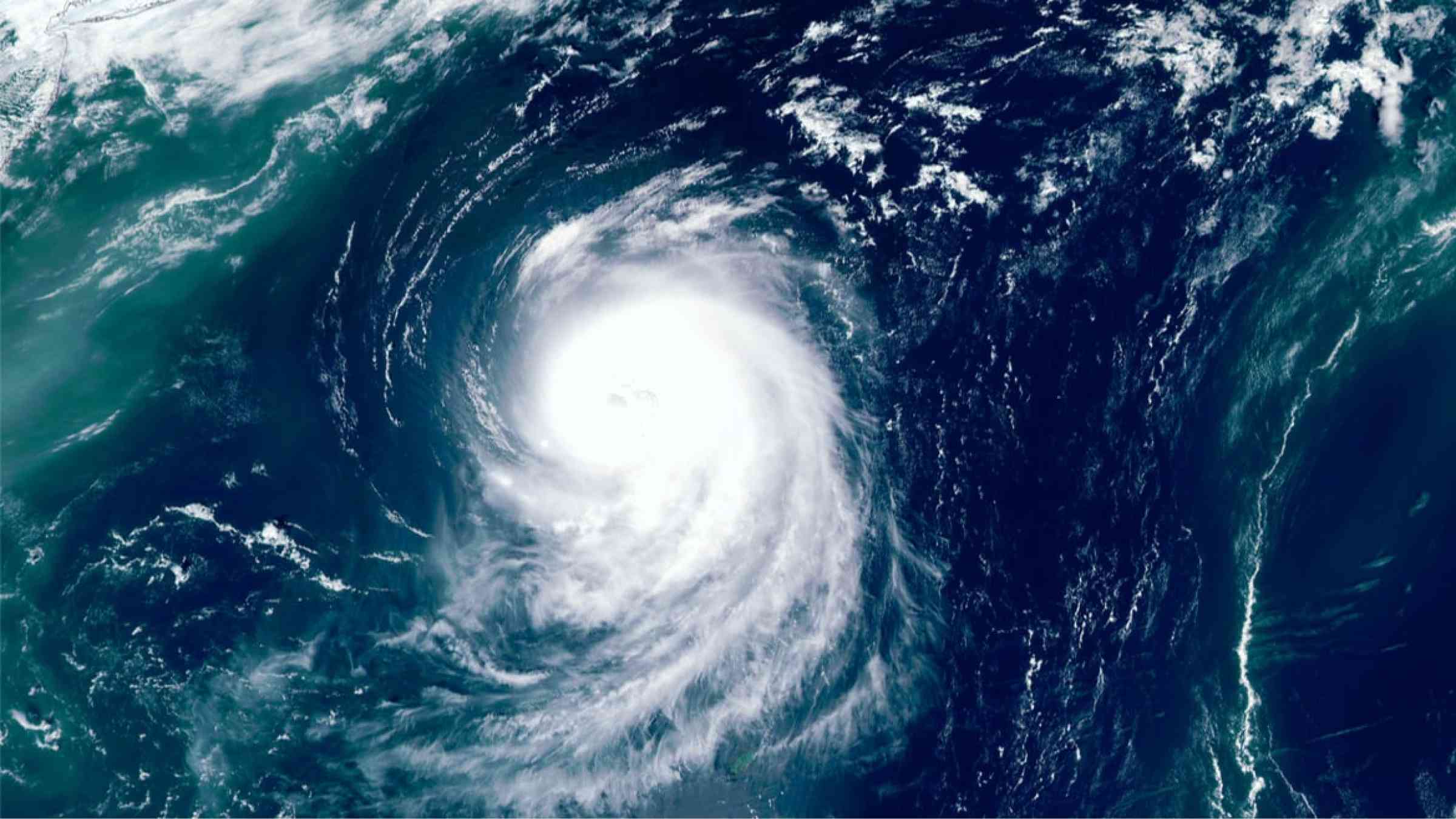 Space view of a hurricane over the ocean