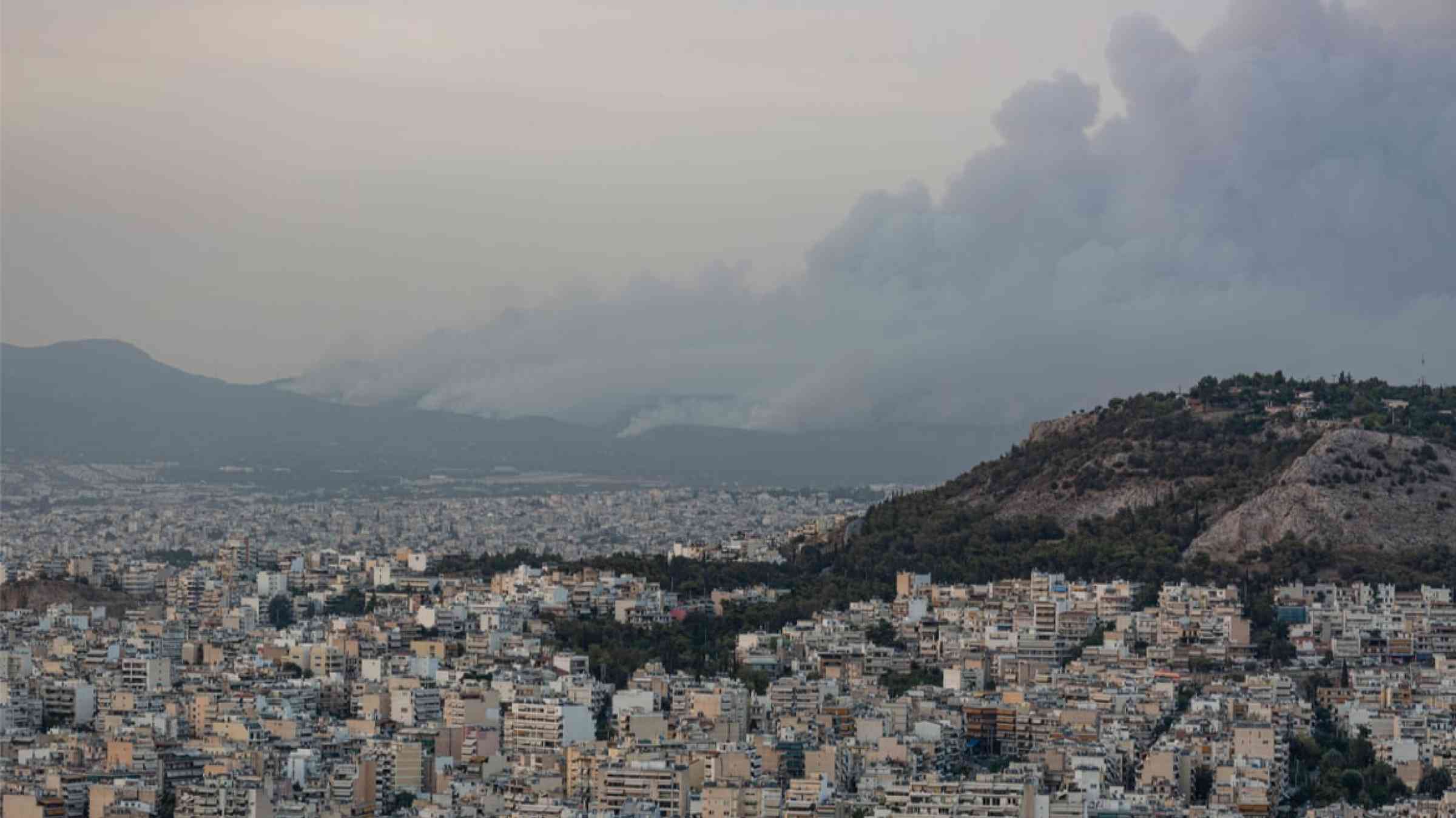 Wildfires north of the city of Athens, Greece (2021)