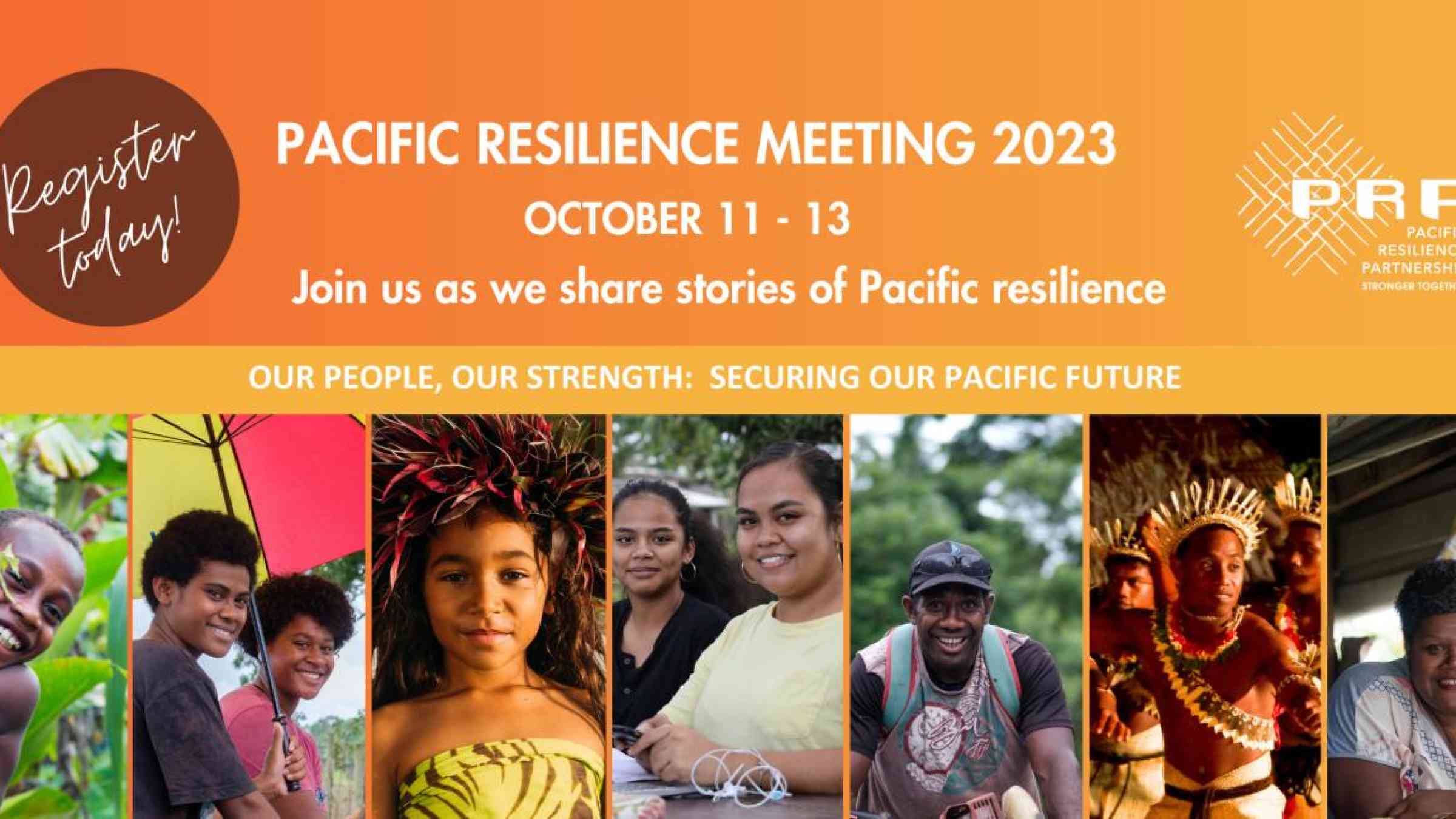 Banner for the Pacific Resilience Meeting 2023