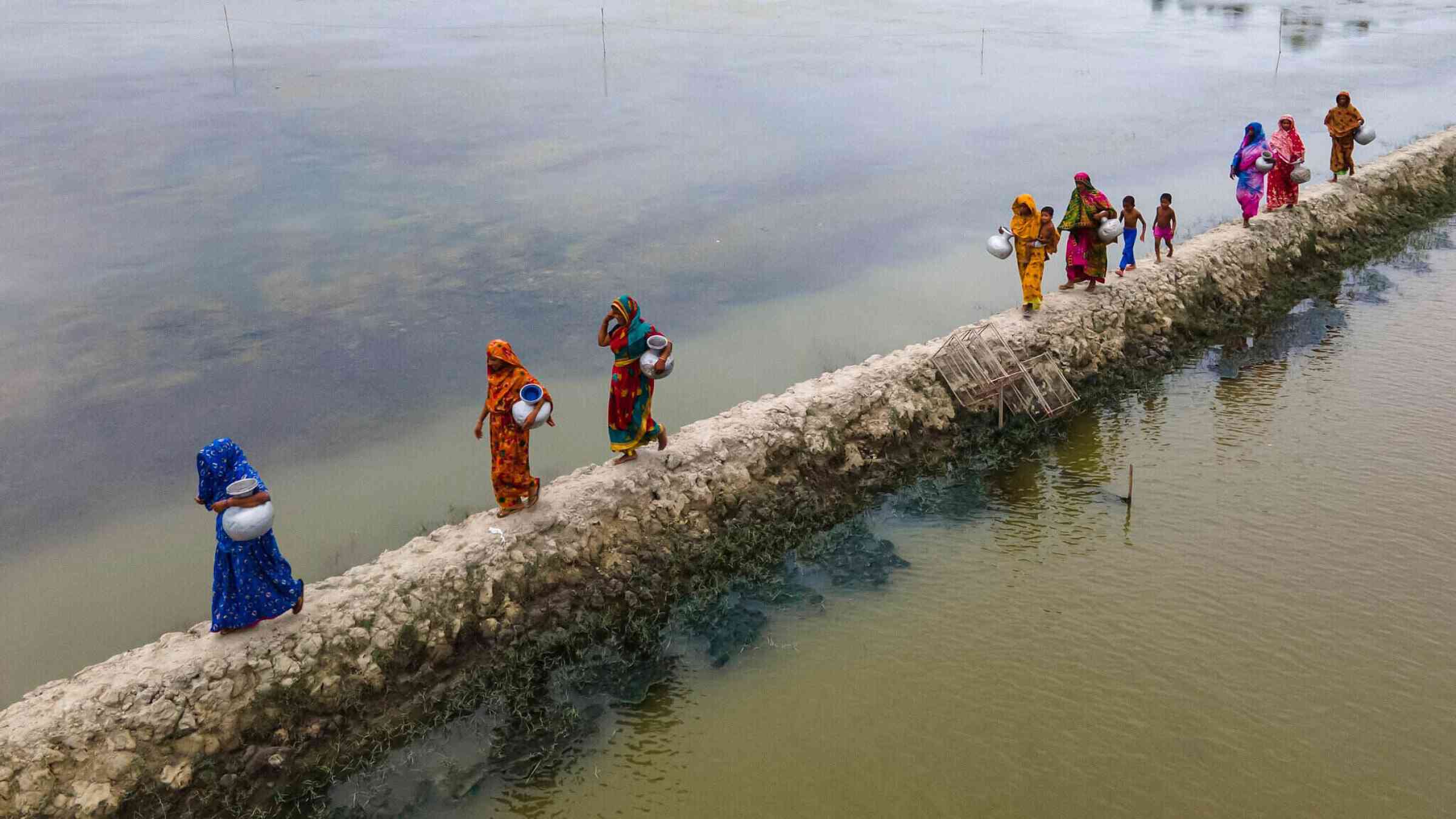 Journey for water in Shyamnagar Union Bangladesh