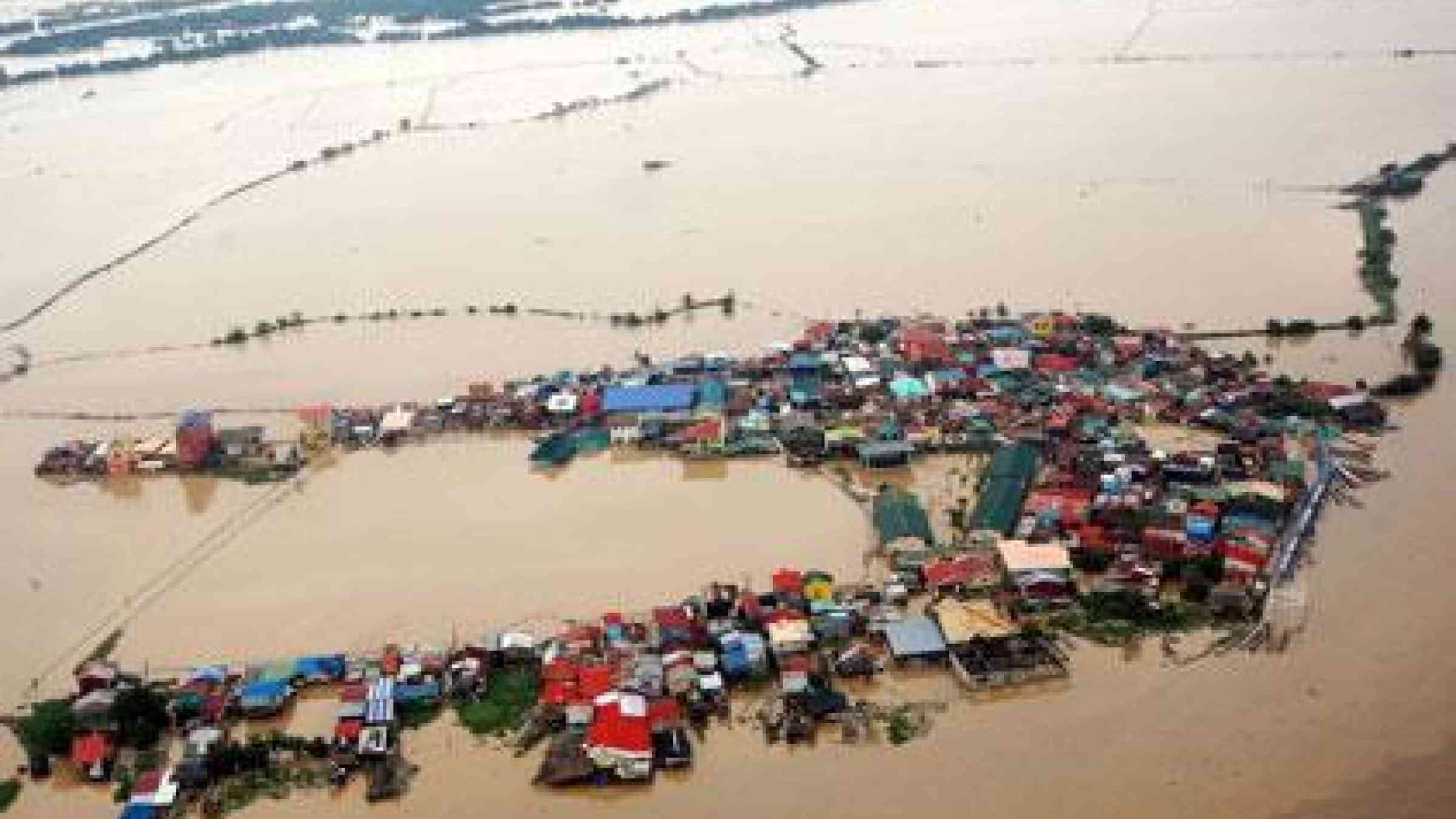 A photo released by the Department of National Defense (DND) on Aug. 8, 2012, shows damages caused by flooding around Bulacan, north of Manila, Philippines. (dnd/AFP/GettyImages)