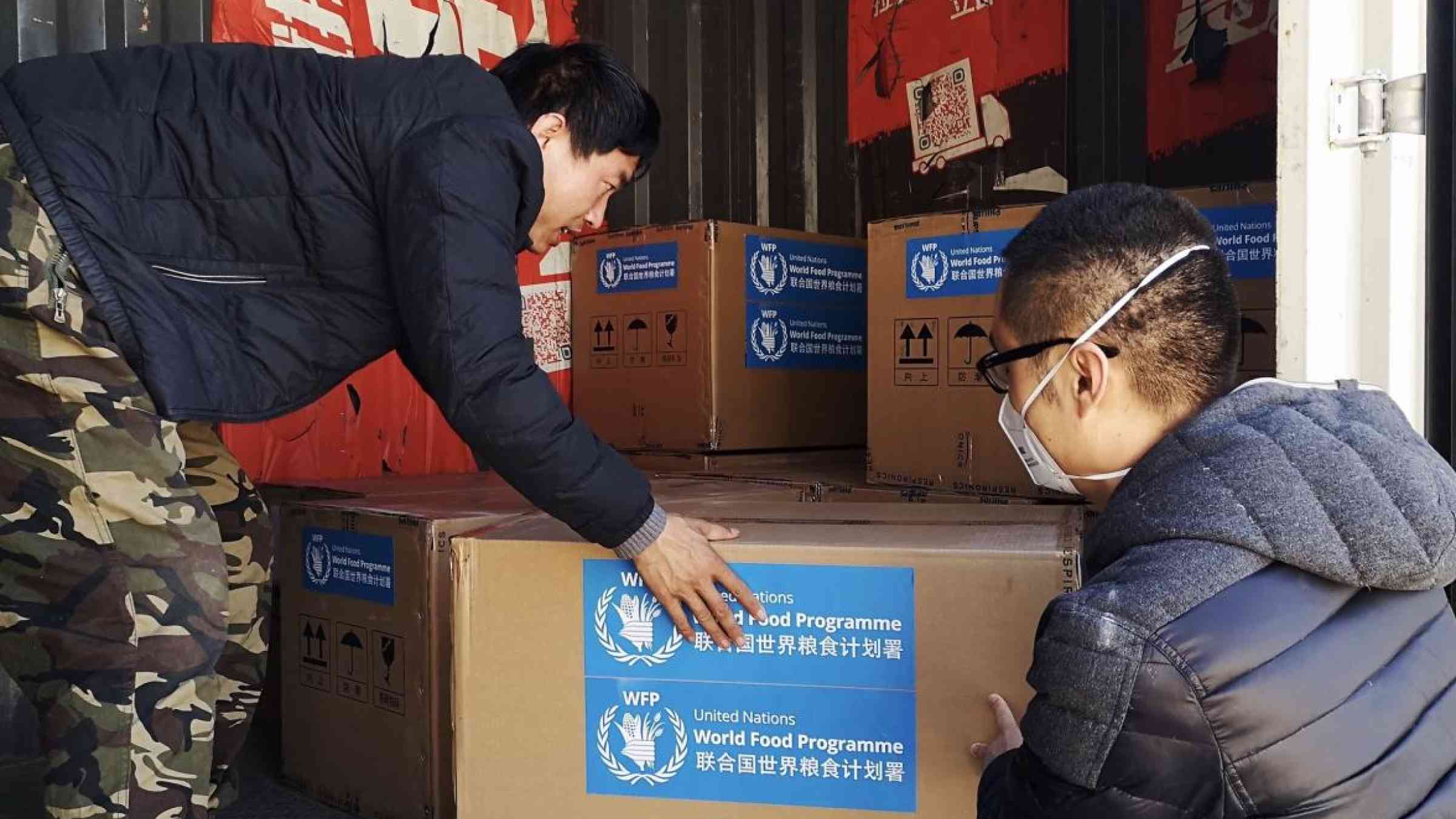 The first batch of WFP supplies, including 50 sets of non-invasive ventilators, reach Wuhan. Photo courtesy of Yingshi Zhang