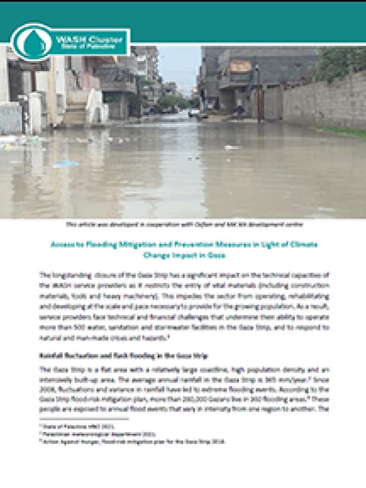 Access To flooding mitigation and prevention measures In light Of climate change impact In Gaza