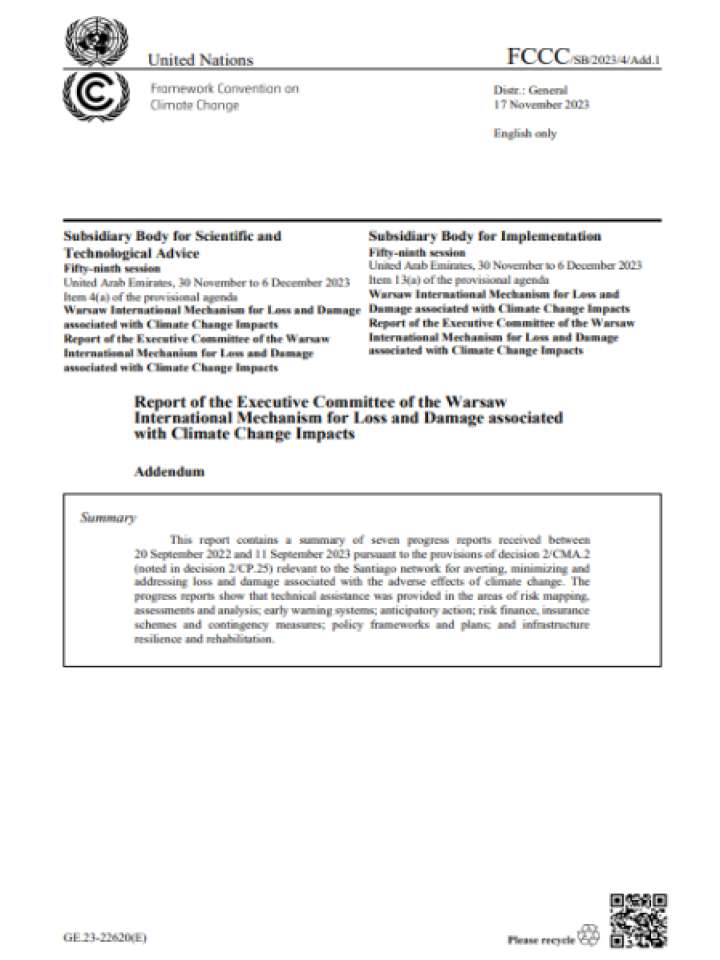 Cover and source: United Nations Framework Convention on Climate Change