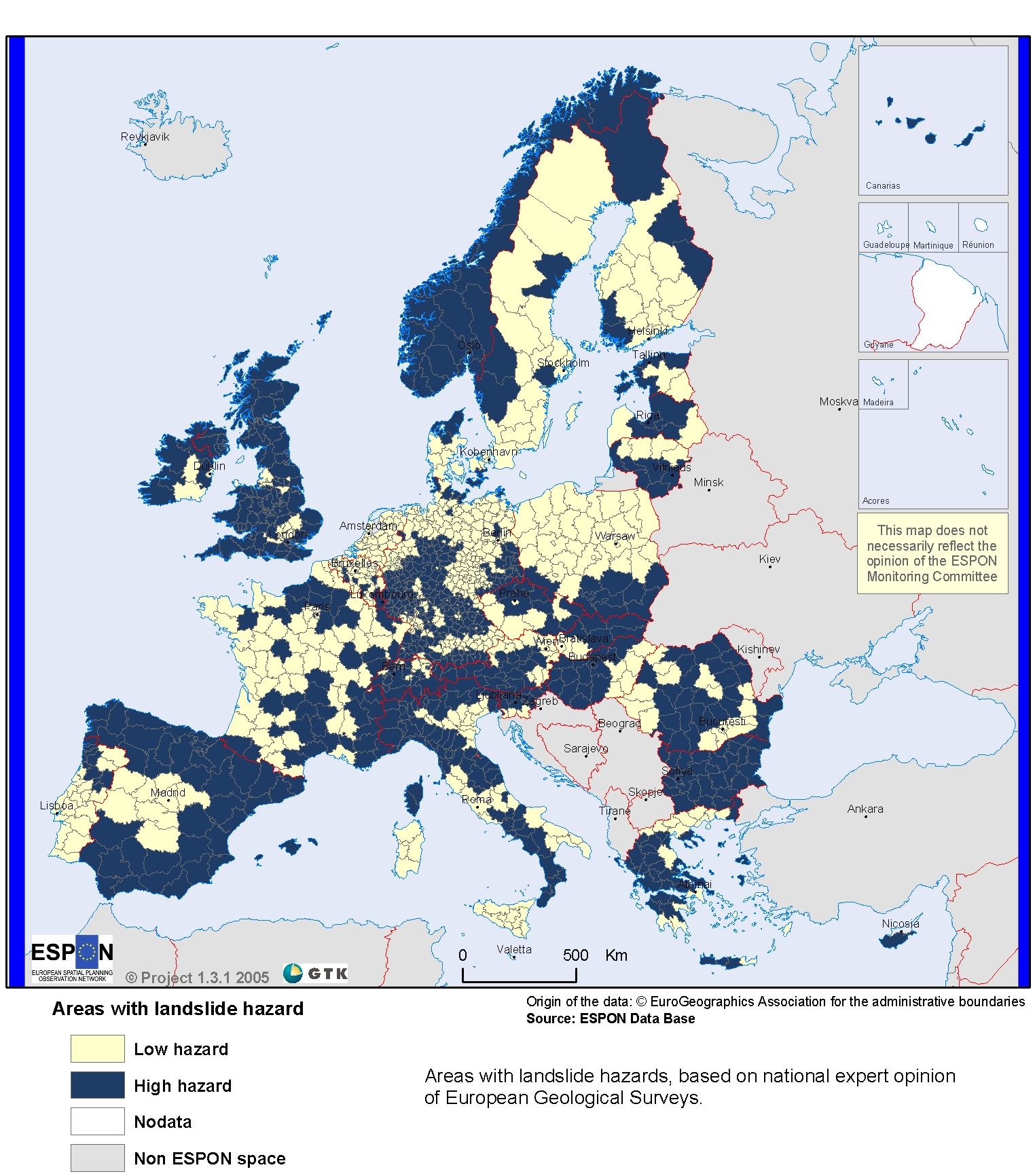 Europe Landslide Hazard Map Maps Knowledge Base Preventionweb Net
