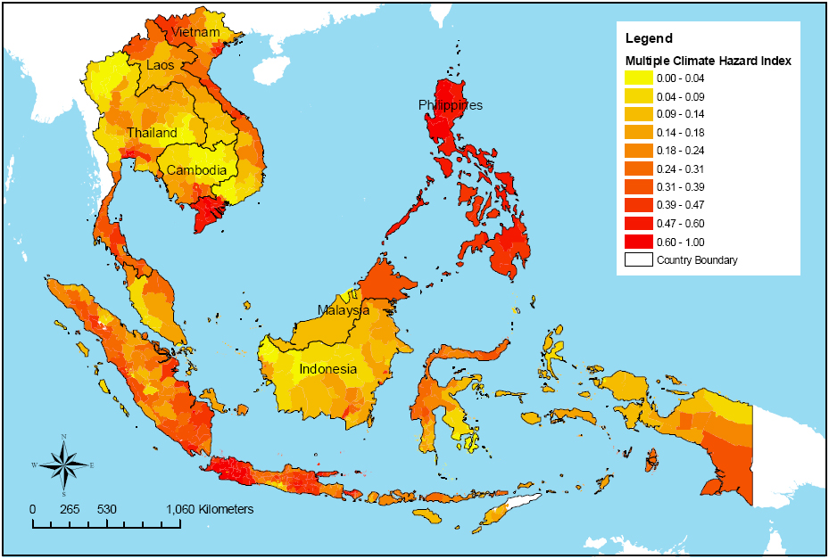 Multiple climate hazard map of Southeast Asia - Maps 