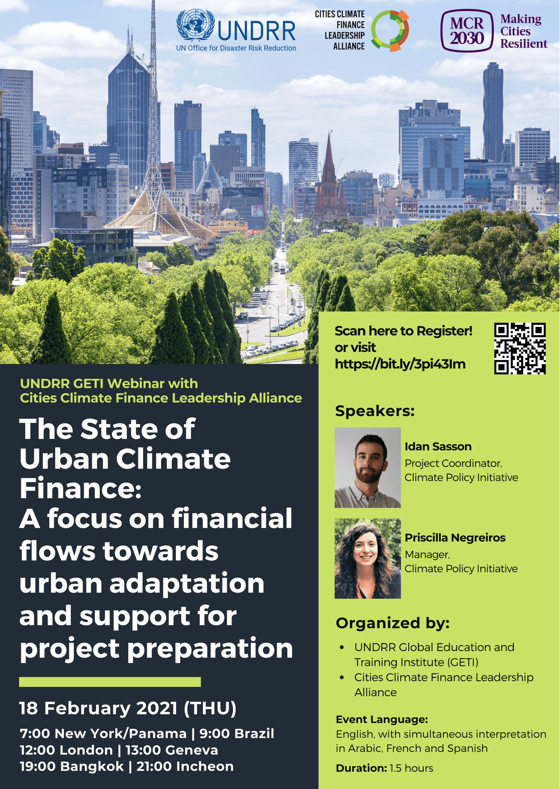 Poster for Climate Finance webinar