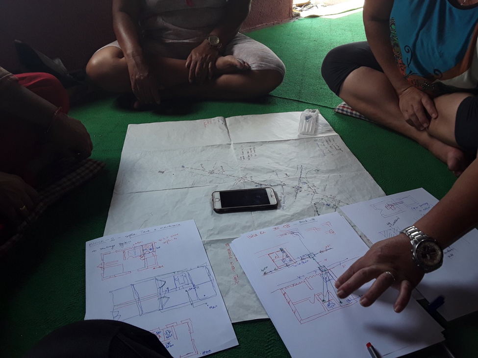 Participatory mapping is among the key tools used by researchers in Nepal to explore existing infrastructure and basic services accessed by an informal settlement along Manohara River. 