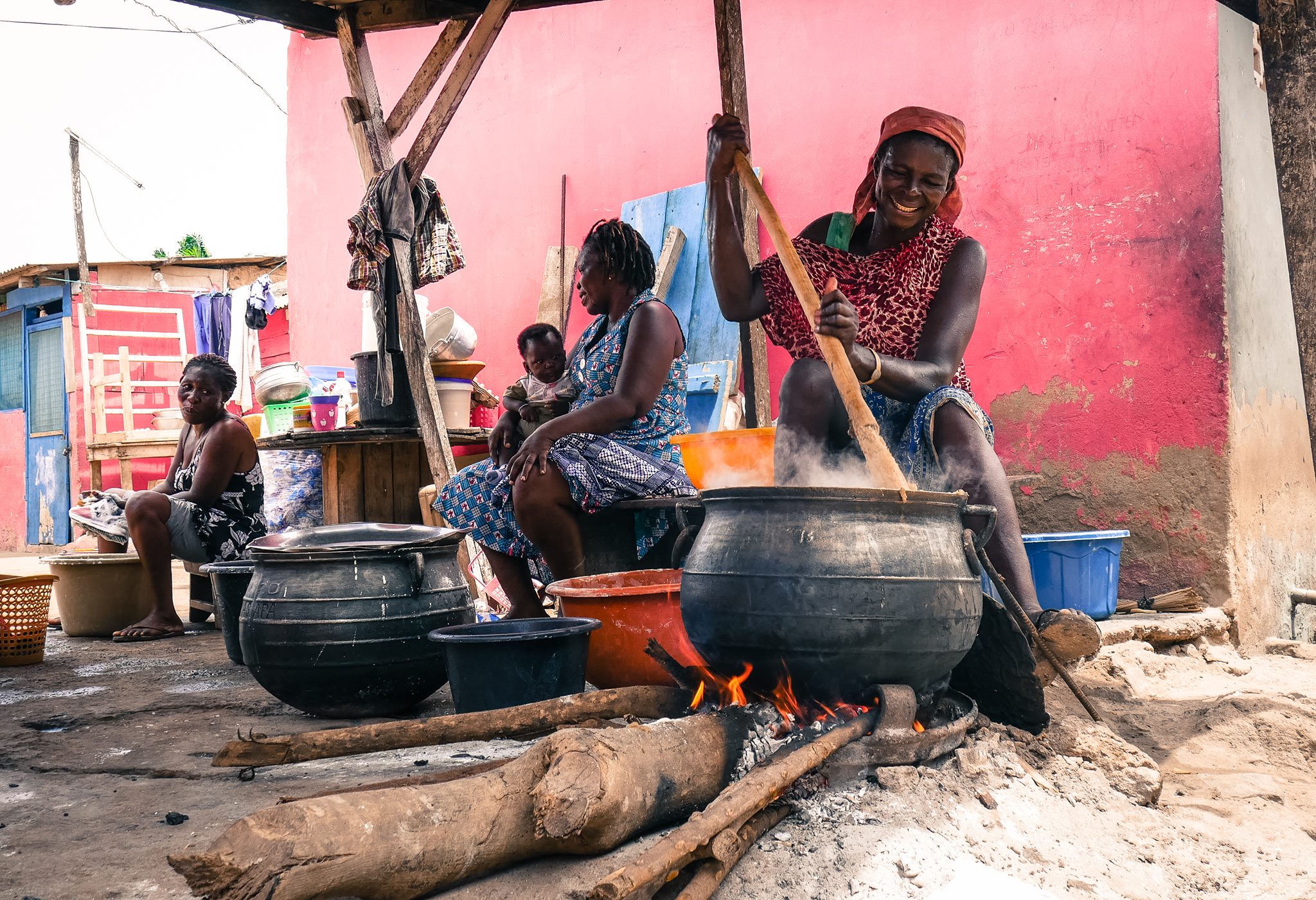 Women cooking and caring for the families
