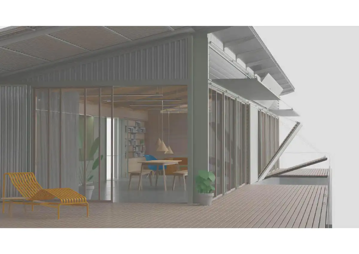 The house would be made from locally sourced, recycled steel frame.