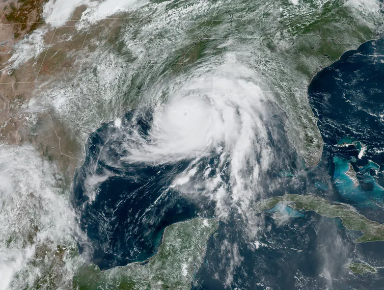 Hurricane Ida just before landfall on the Louisiana coast on Aug. 29, 2021. NOAA  