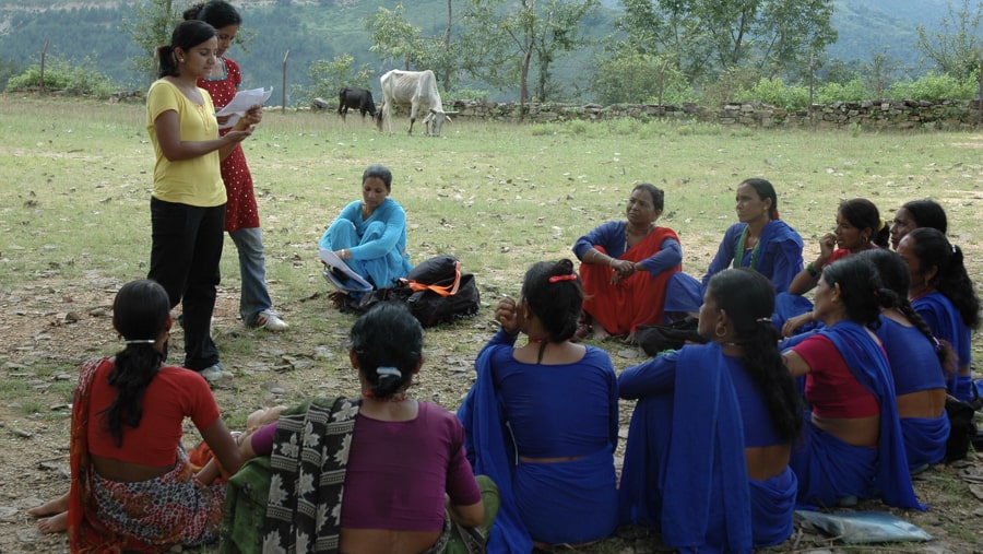Manish training local women