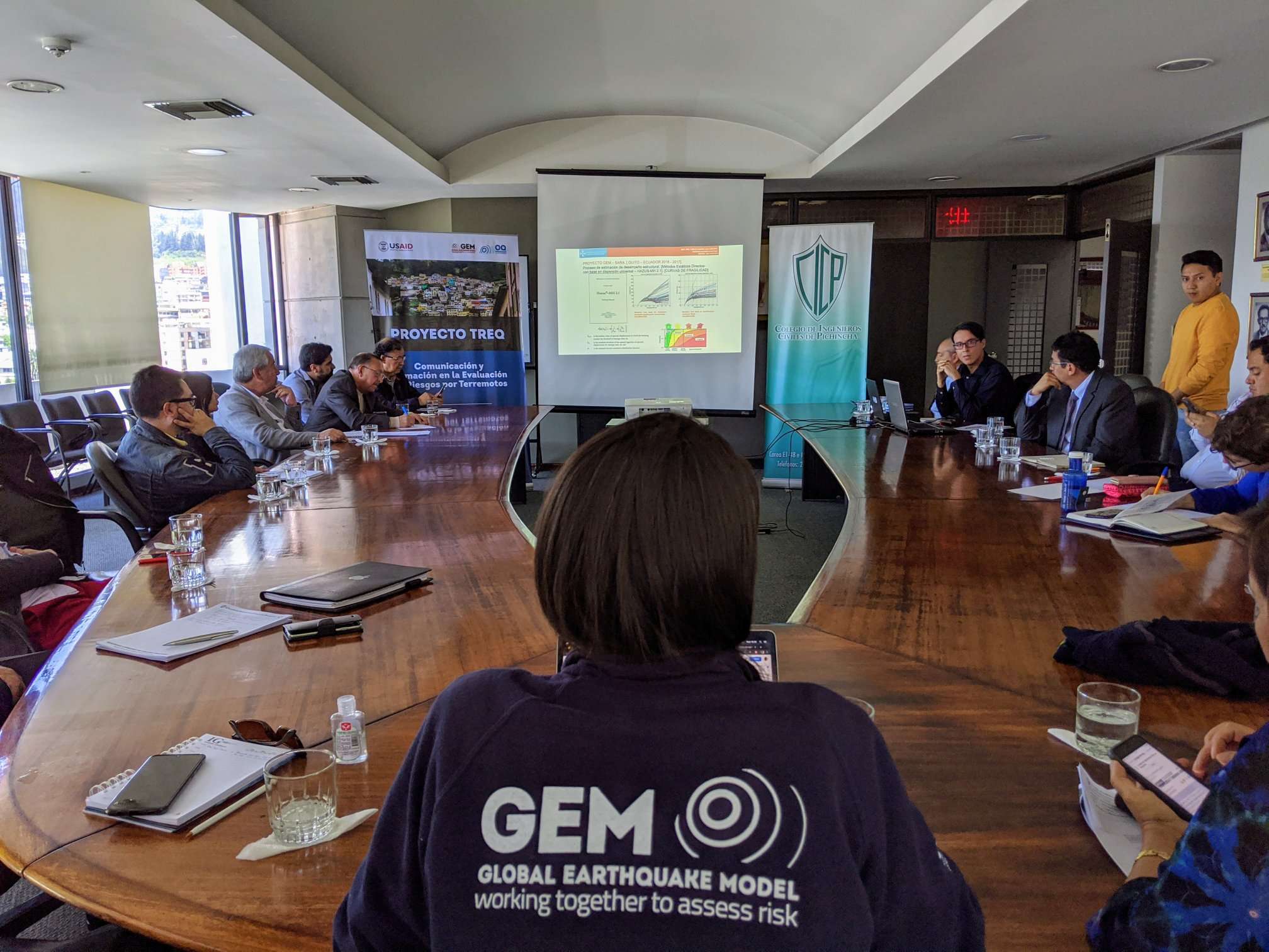 TREQ Team meeting with engineers of the Municipality of Quito, Ecuador.