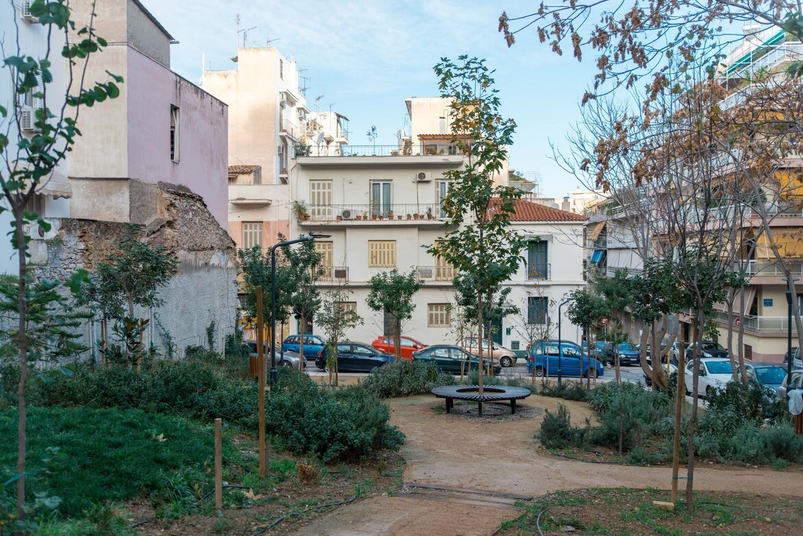 Pocket park in Athens, Greece