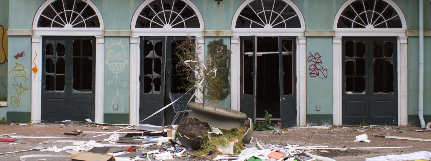 Destroyed building from Hurricane Katrina in New Orleans (2005)