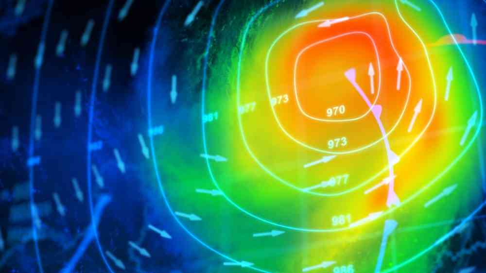 Meteorological map of hurricane