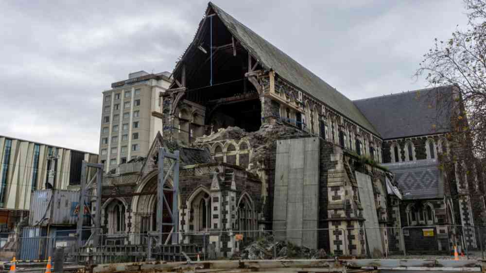 The Christchurch Cathedral collapsed during the 2011 earthquake in New Zealand