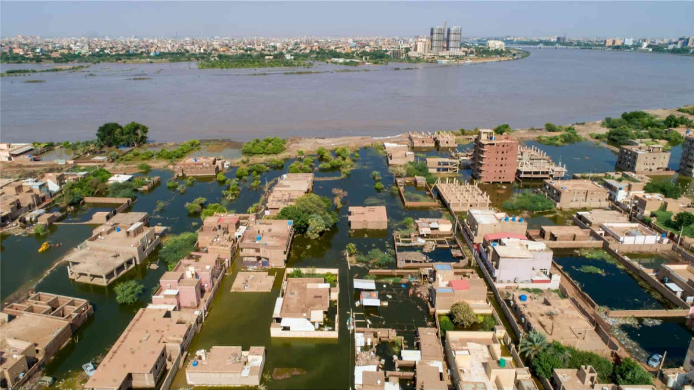 The city of Khartoum, Sudan flooded in 2020