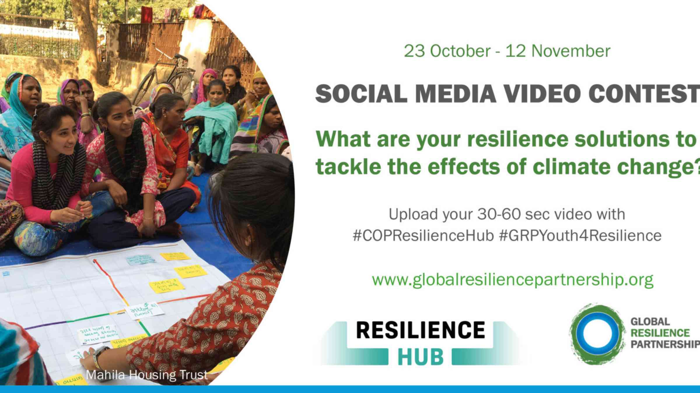 Banner of the Global Resilience Partnership social media video contest