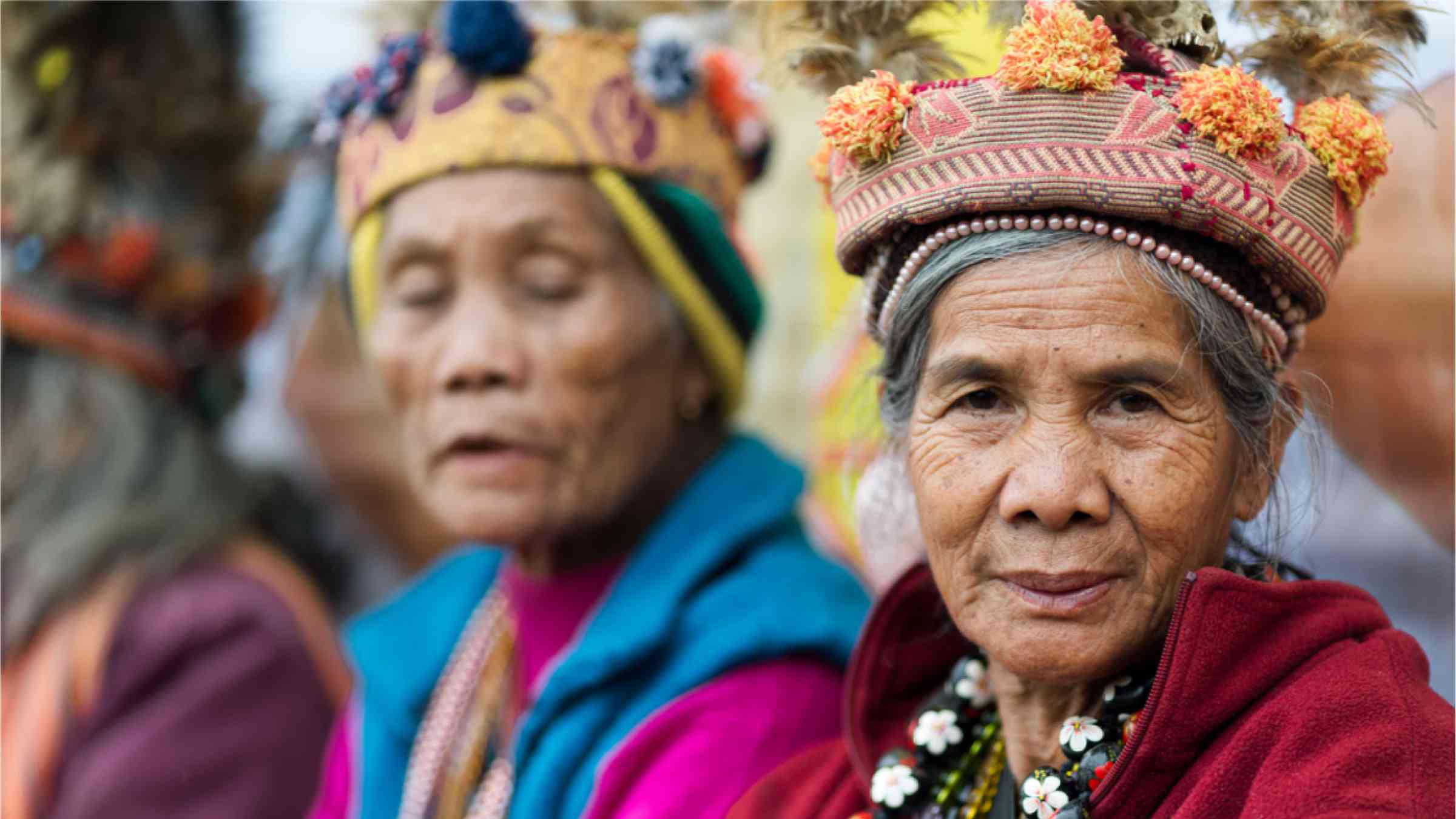 Portrait of senior Filipino woman of Ifugao mountain tribes in Banaue village, north Luzon, Philippines