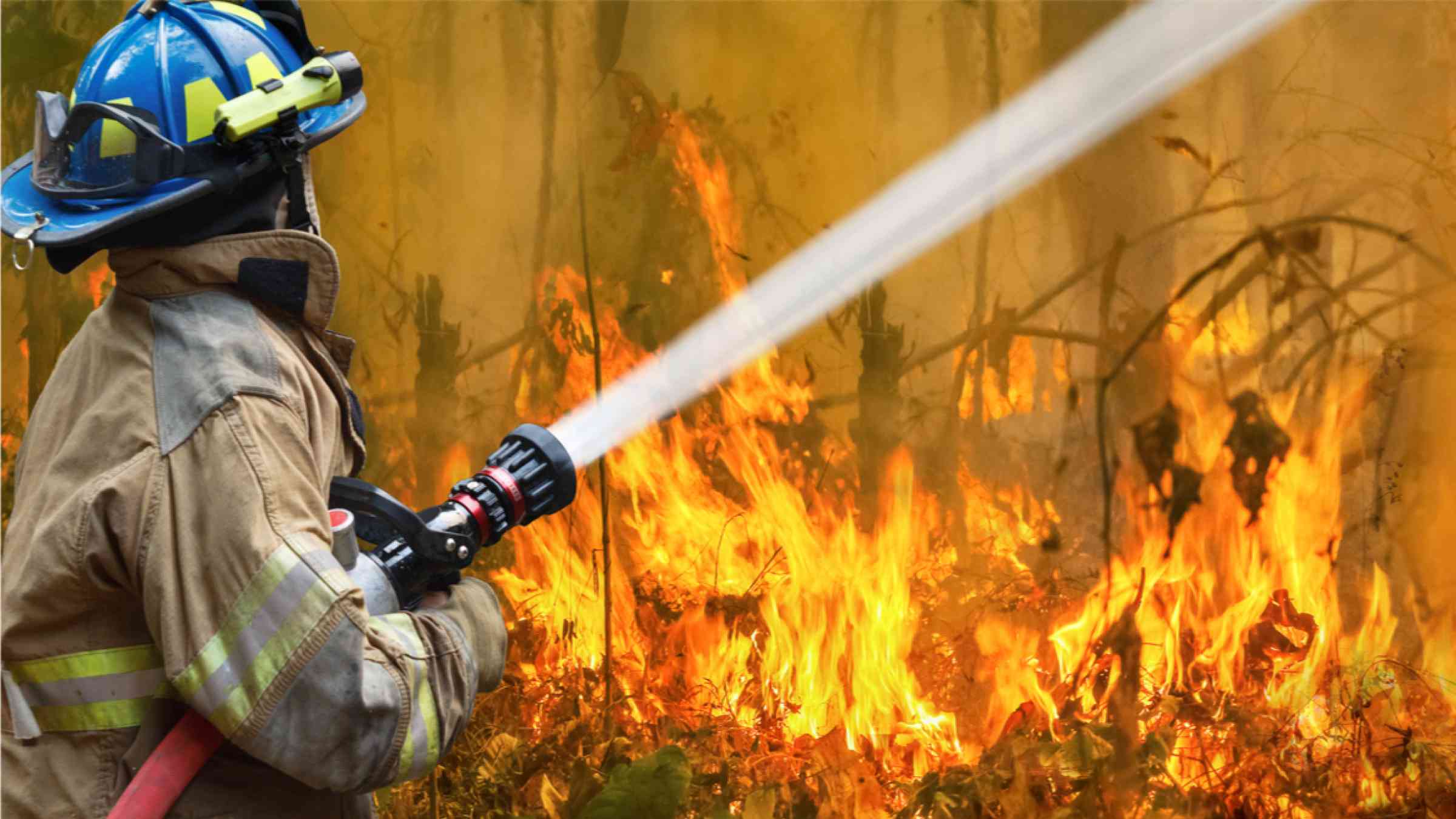 Firefighter in Australian bushfire