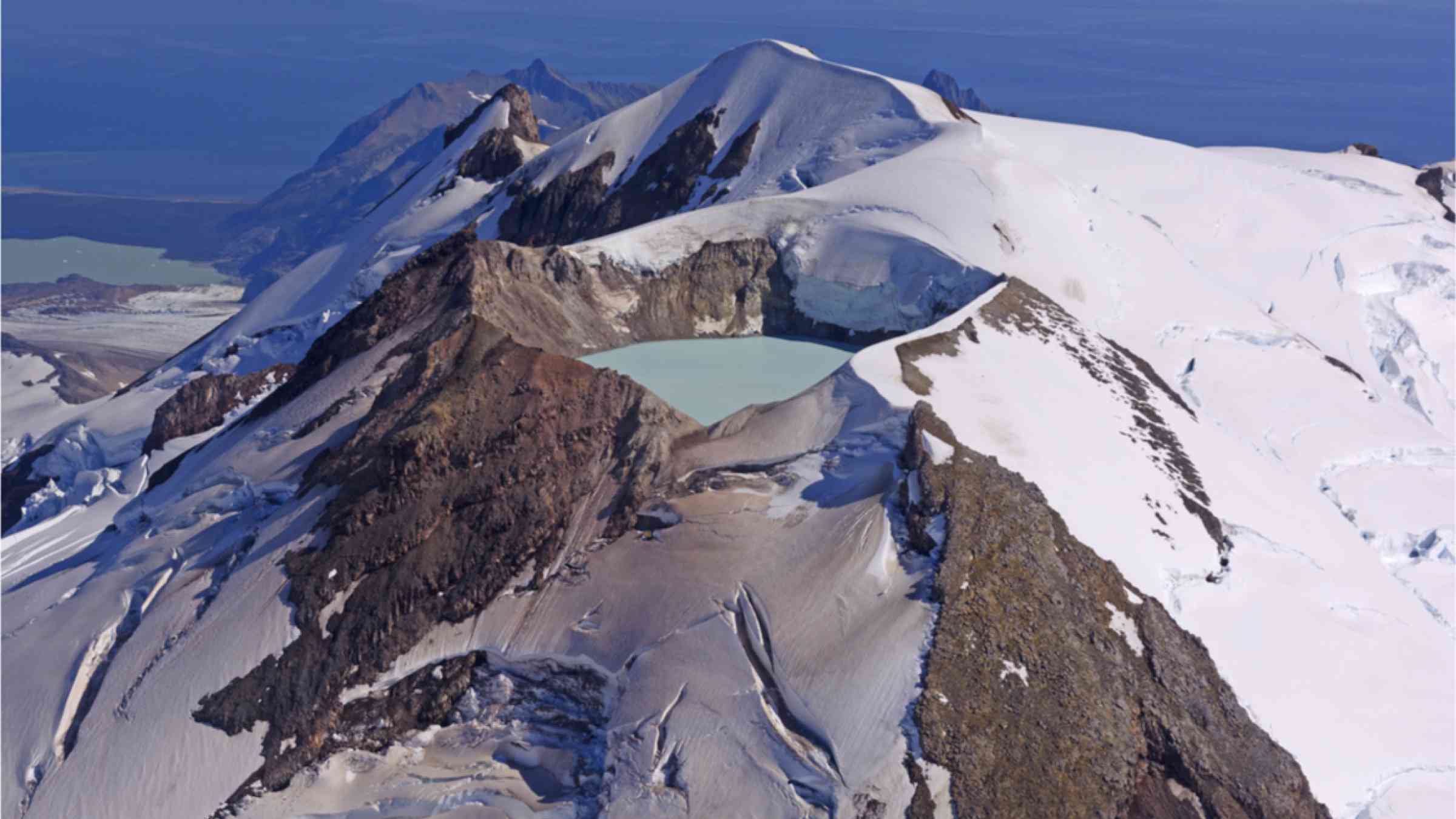 Caldera Lake in an Active Volcano on Mount Douglas in the Alaska Peninsula of Alaska