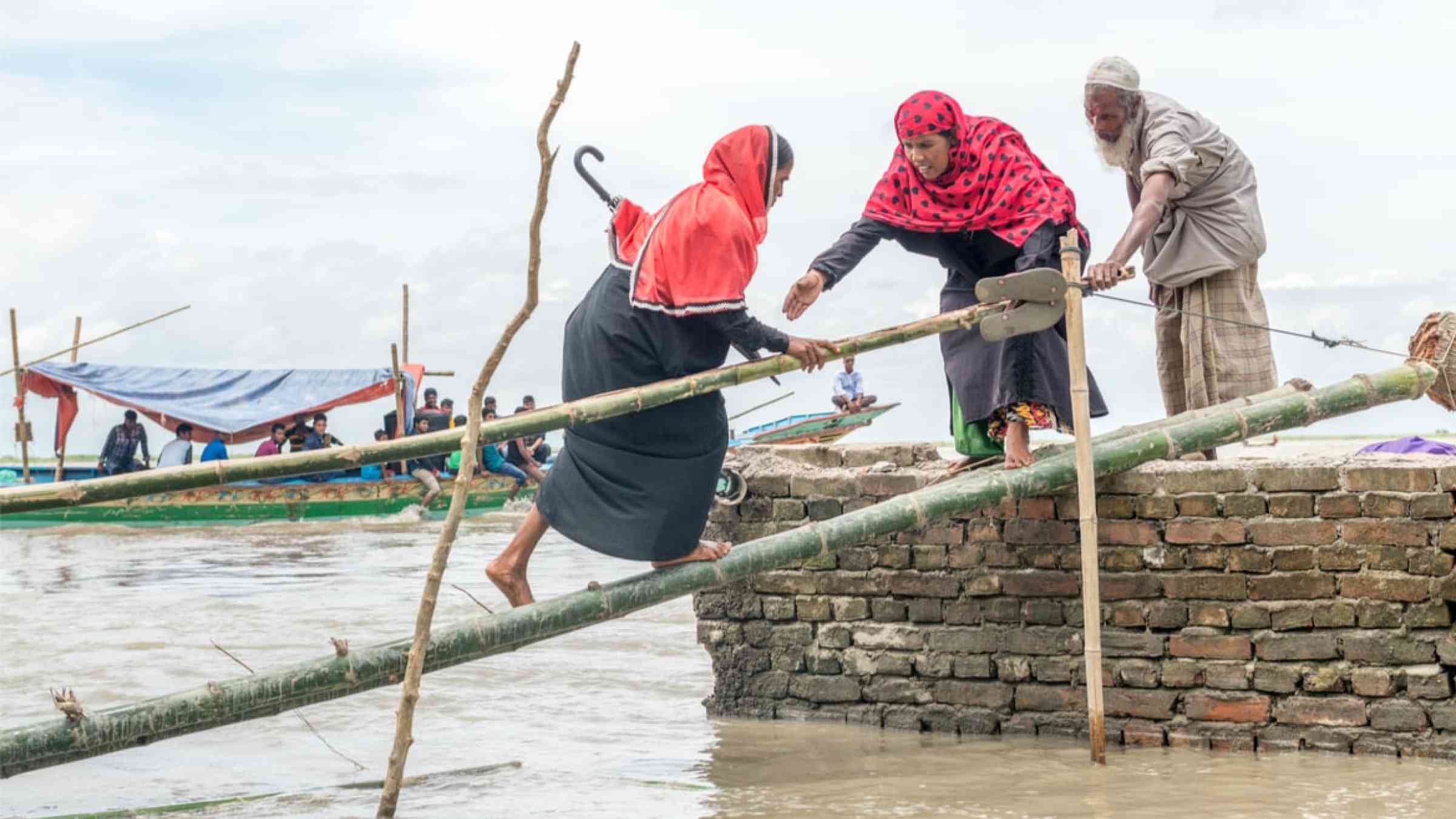 Heavy flooding from monsoon rain and tide from river in Dohar, Bangladesh (2016)