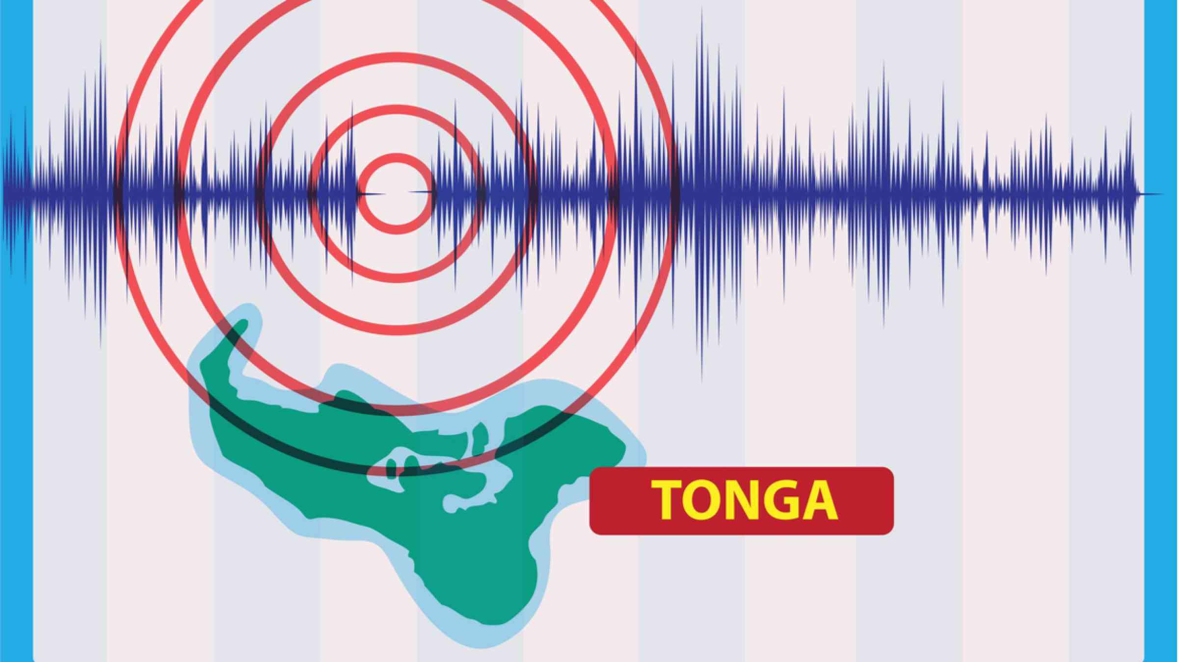 Shock wave near Tonga caused by natural disasters such as volcanic eruption or earthquake
