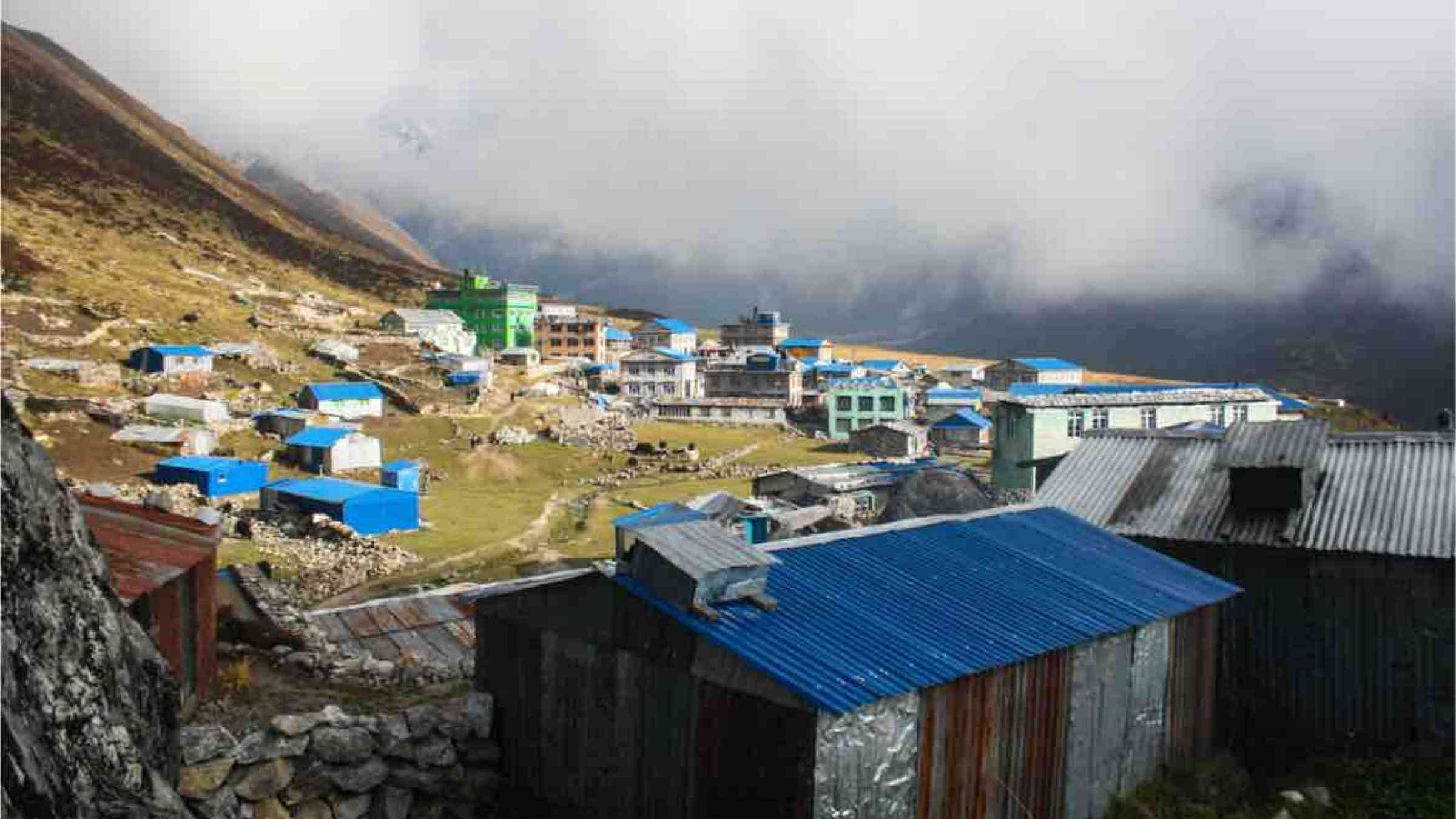 Reconstructed village in the Kyanging Valley, Nepal after the 2015 earthquake