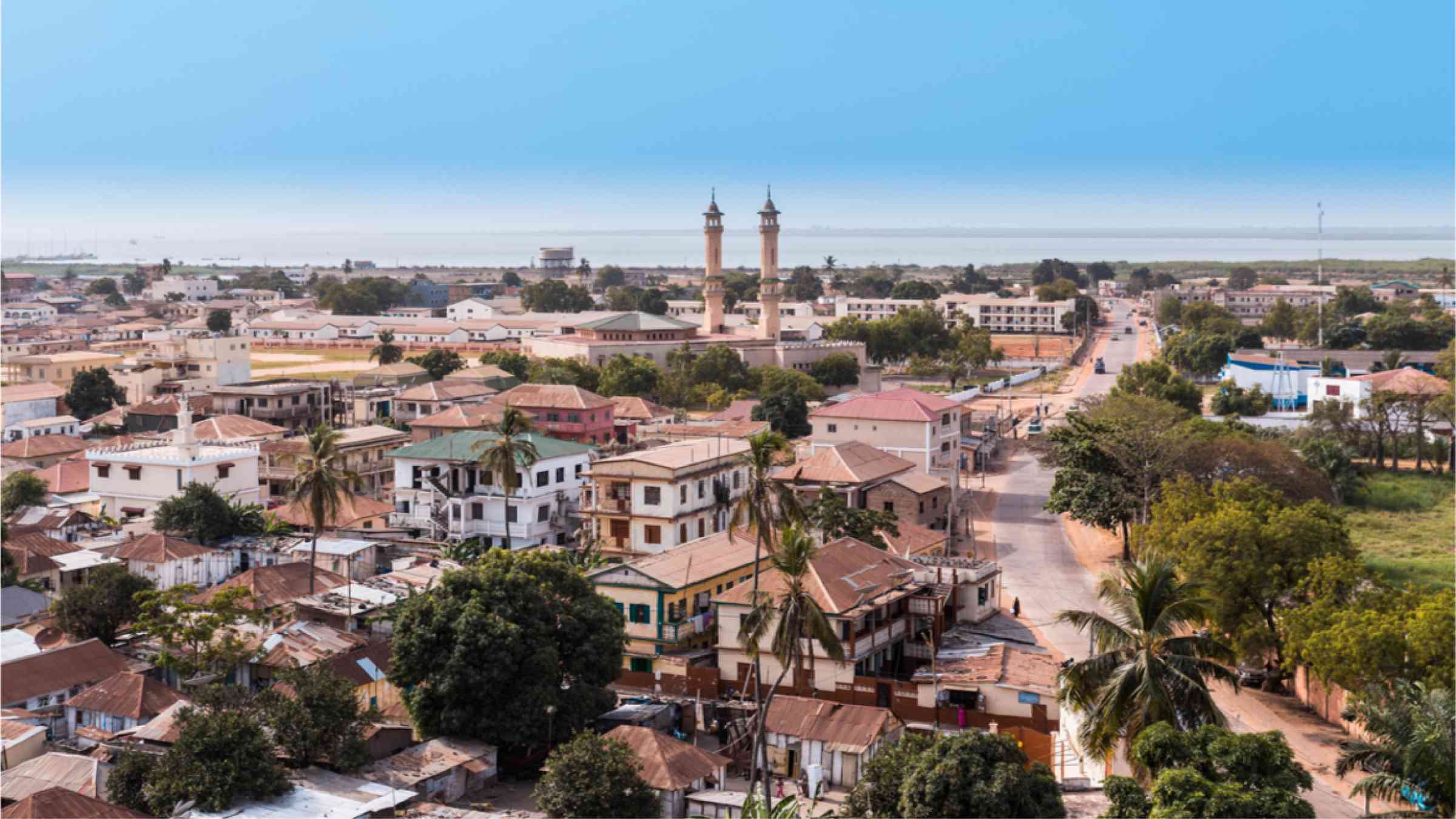 Look over Banjul in The Gambia.