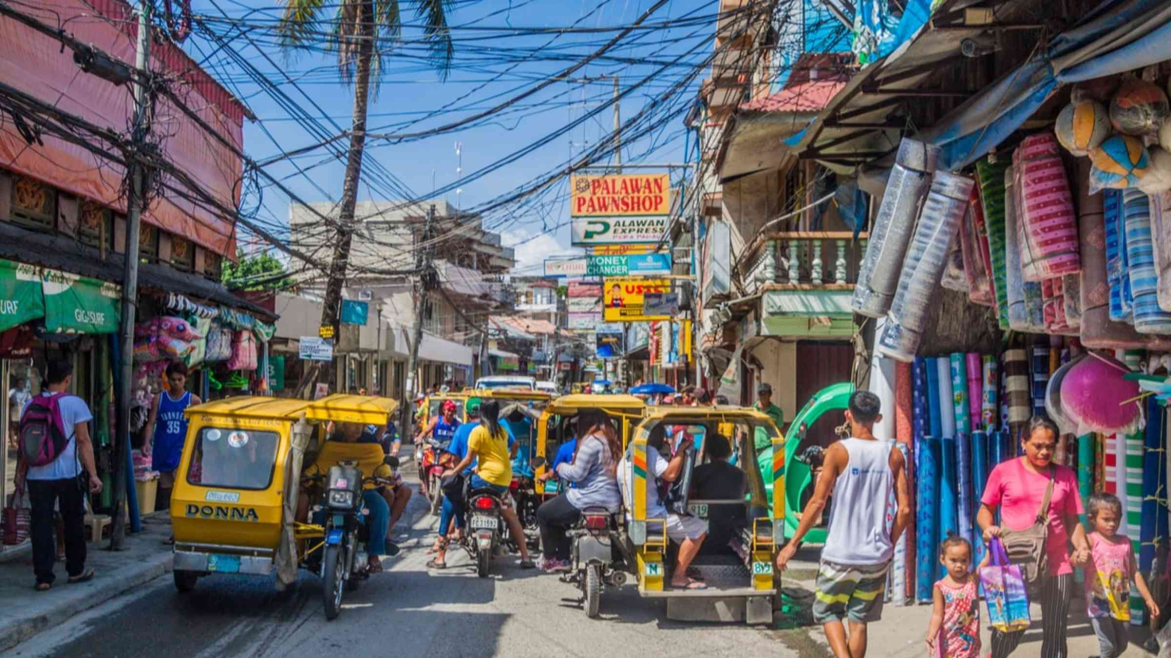 Traffic in a street of Boracay, Philippines (2018)