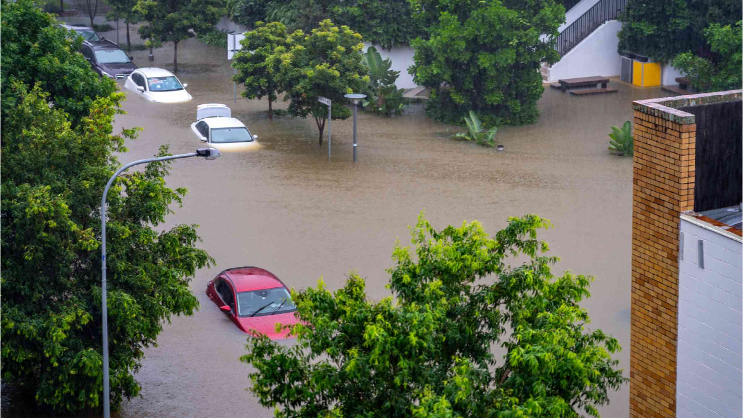 Flooding in the streets of Brisbane in March 2022.
