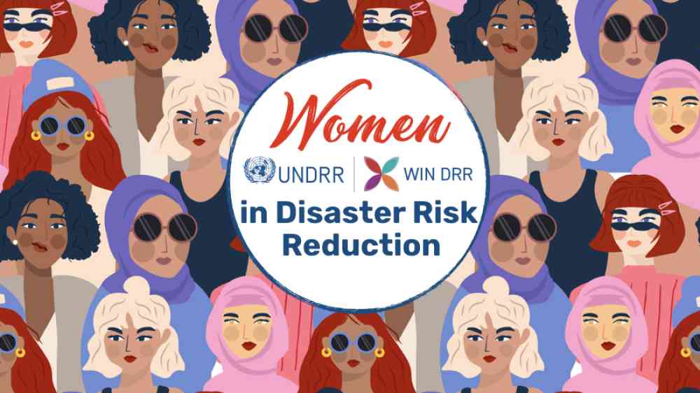 Animation of women with different cultural and ethical background. Women in DRR.