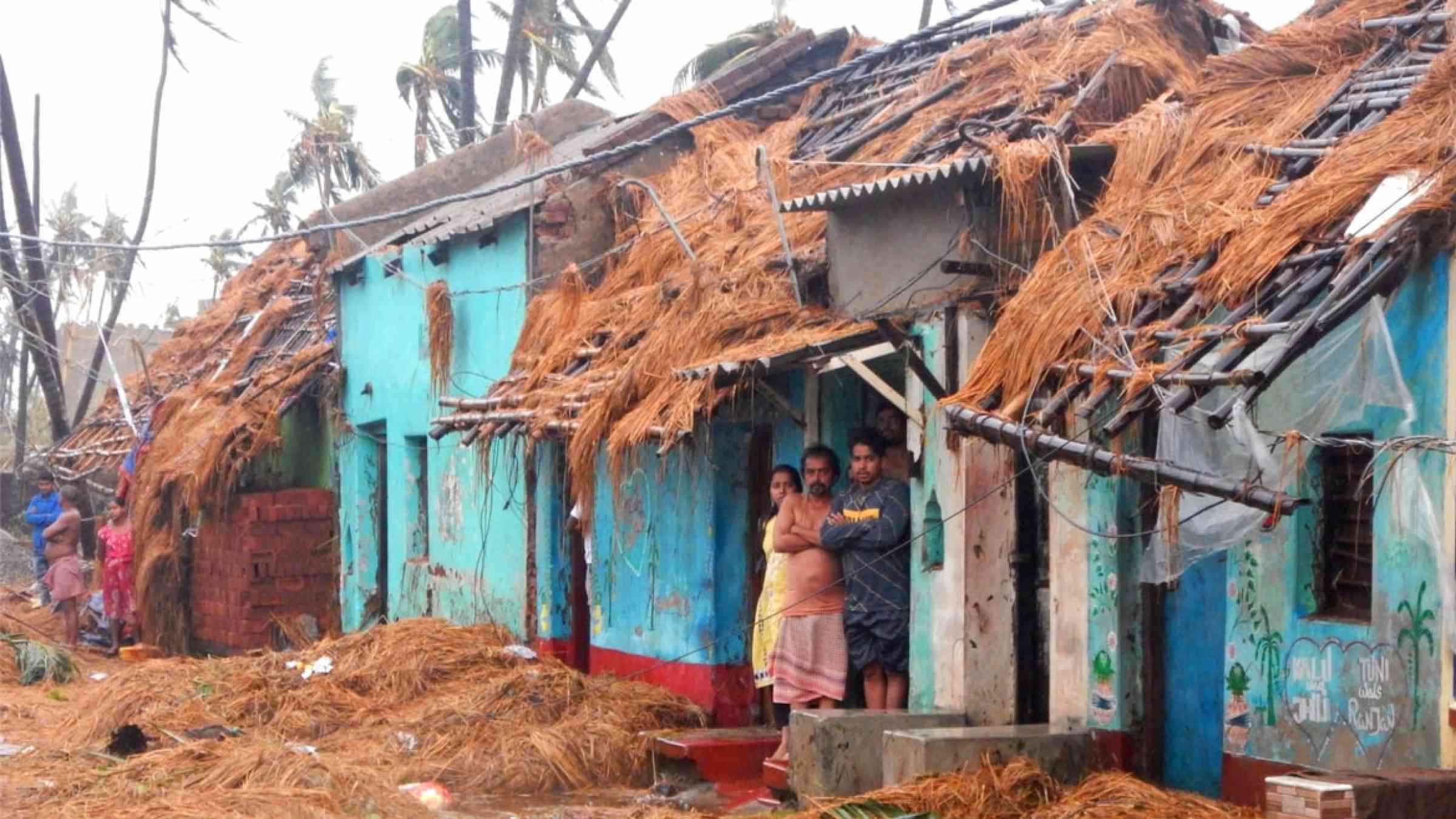 Damage on homes from Cyclone Fani in Odisha, India (2019)
