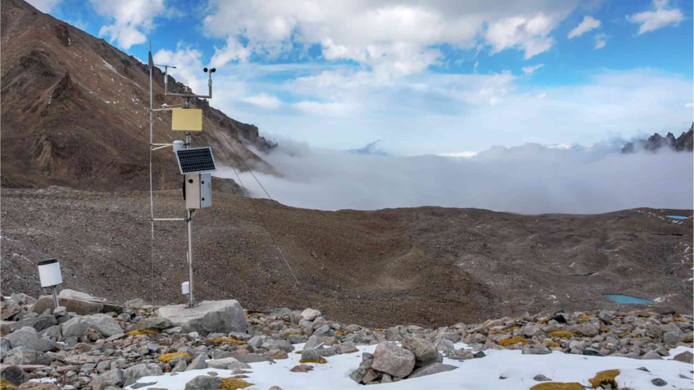 A weather station in the mountains of the Kyrgyz Republic.