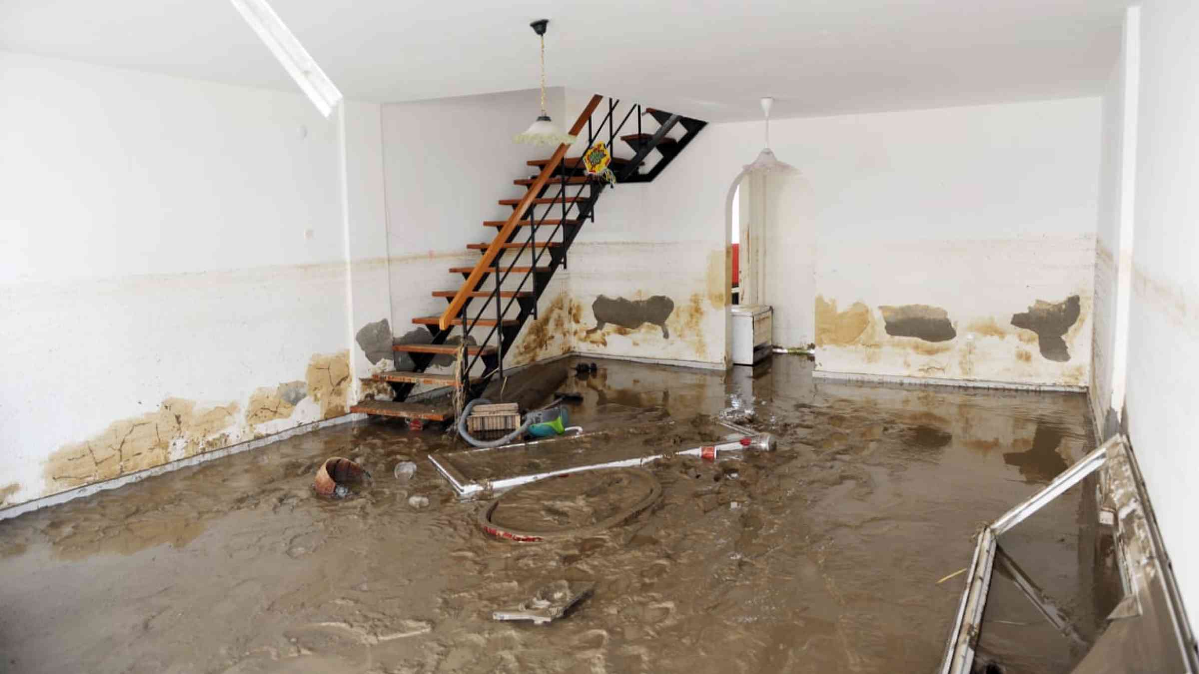 Destroyed house by floods in Istanbul, Turkey (2009)