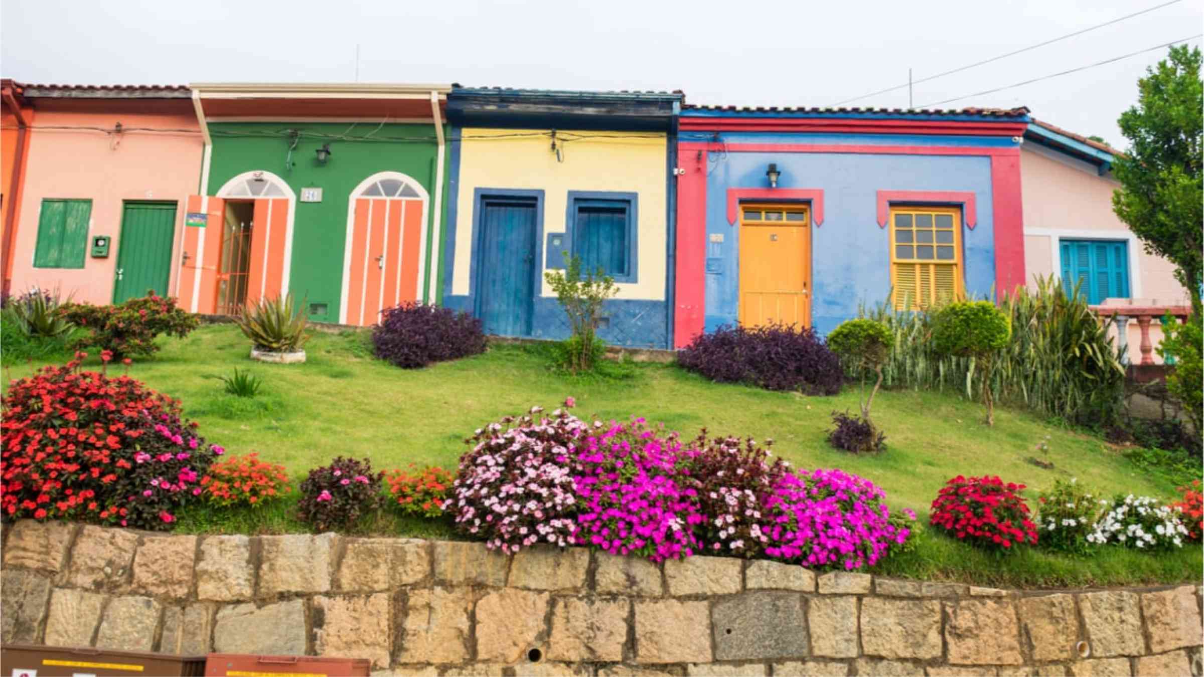 Colorful houses in the historic center of Sao Luiz do Paraitinga, Sao Paulo state, Brazil.