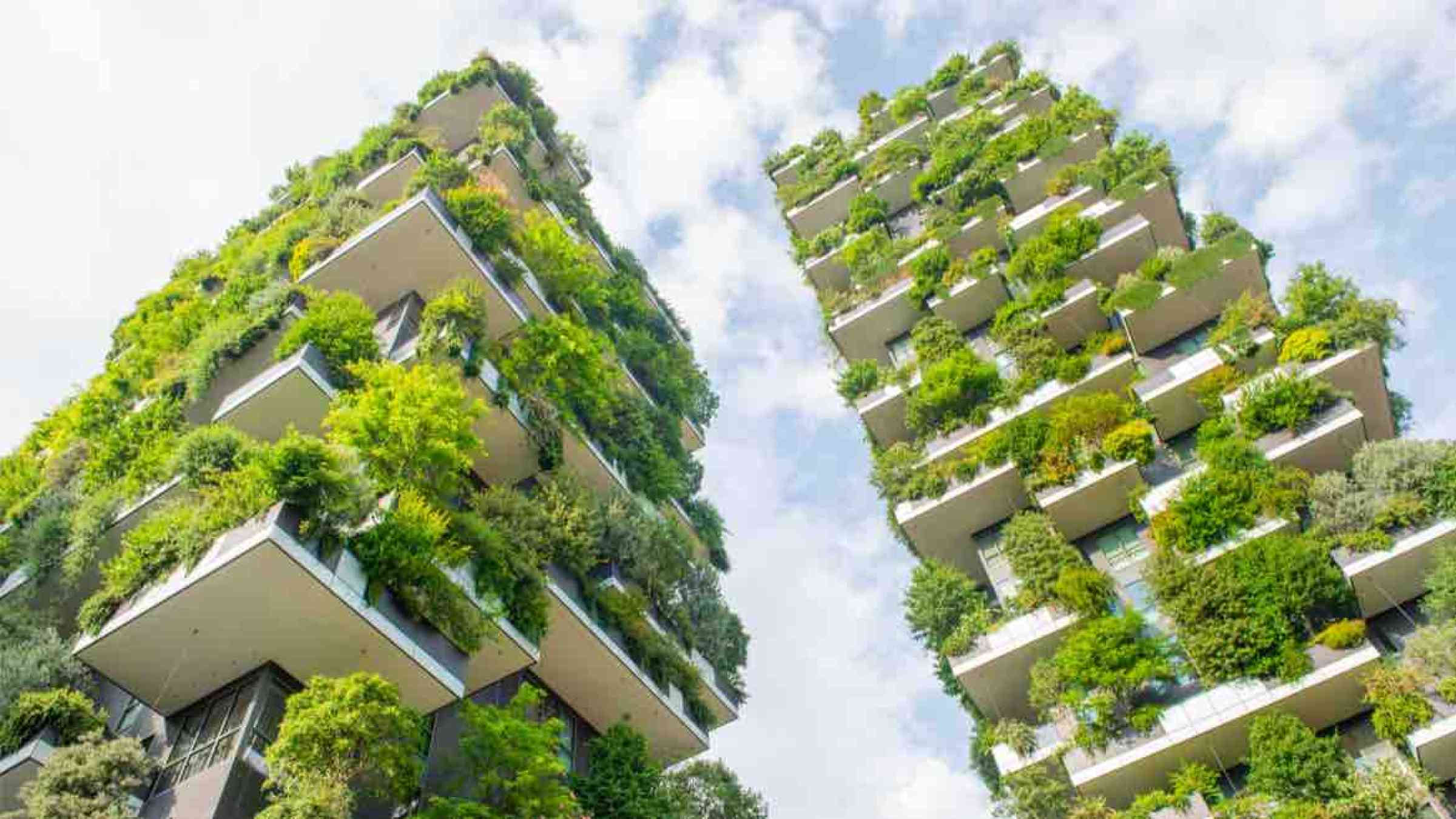 Highrise buildings with greened terraces, Milan