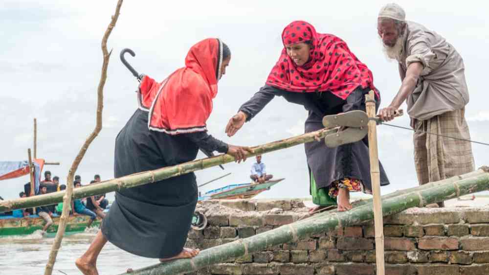 Heavy flooding from monsoon rain and tide from river in Dohar, Bangladesh (2016)