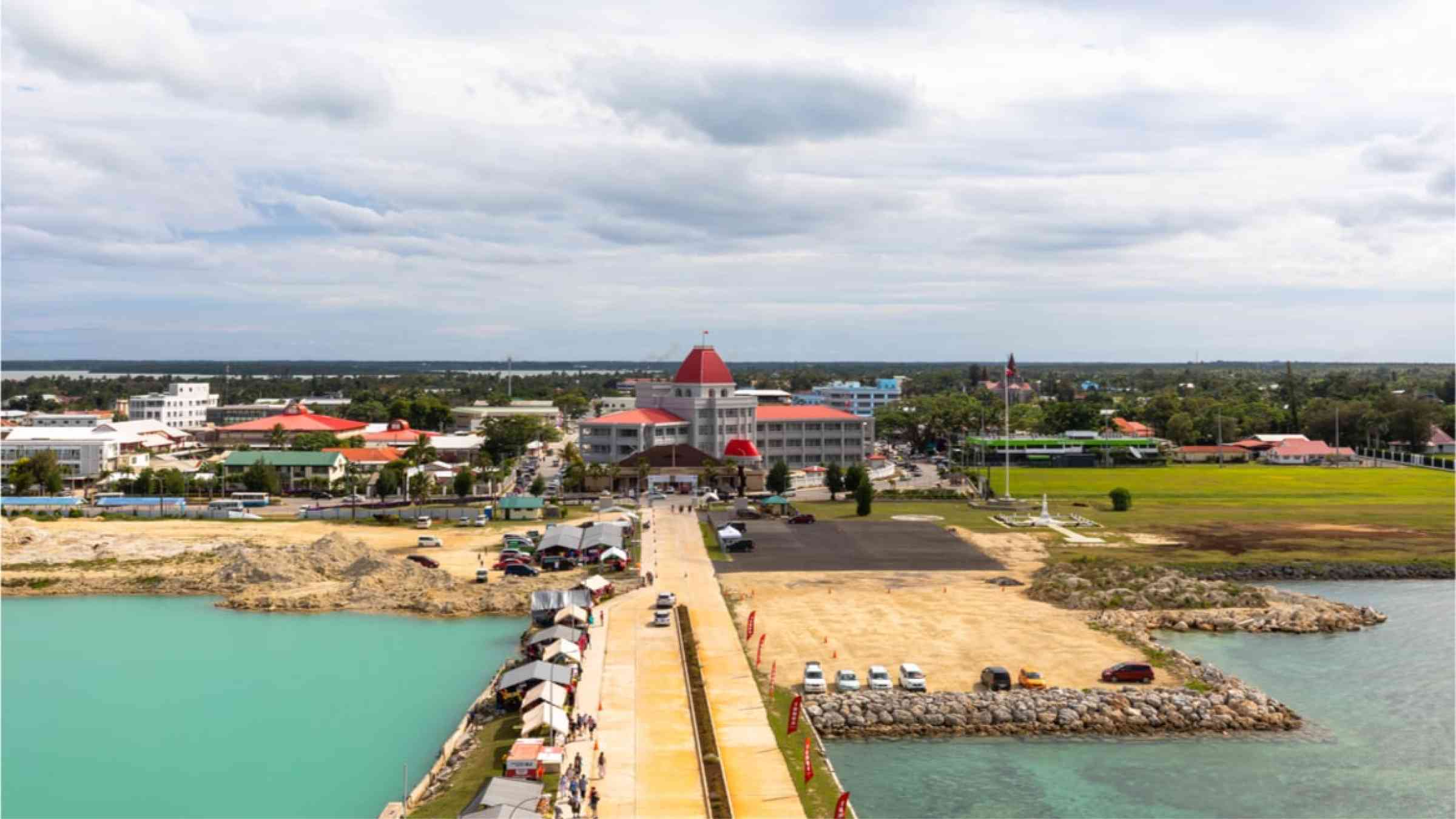 The city of Nukualofa in Tonga.