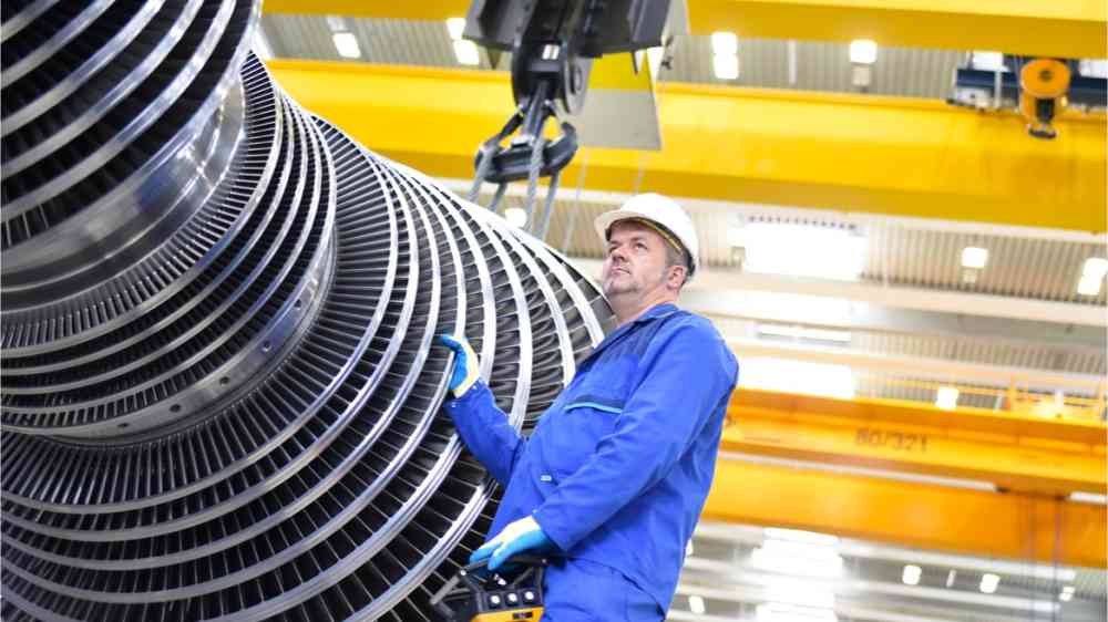 Construction of a giant turbine.