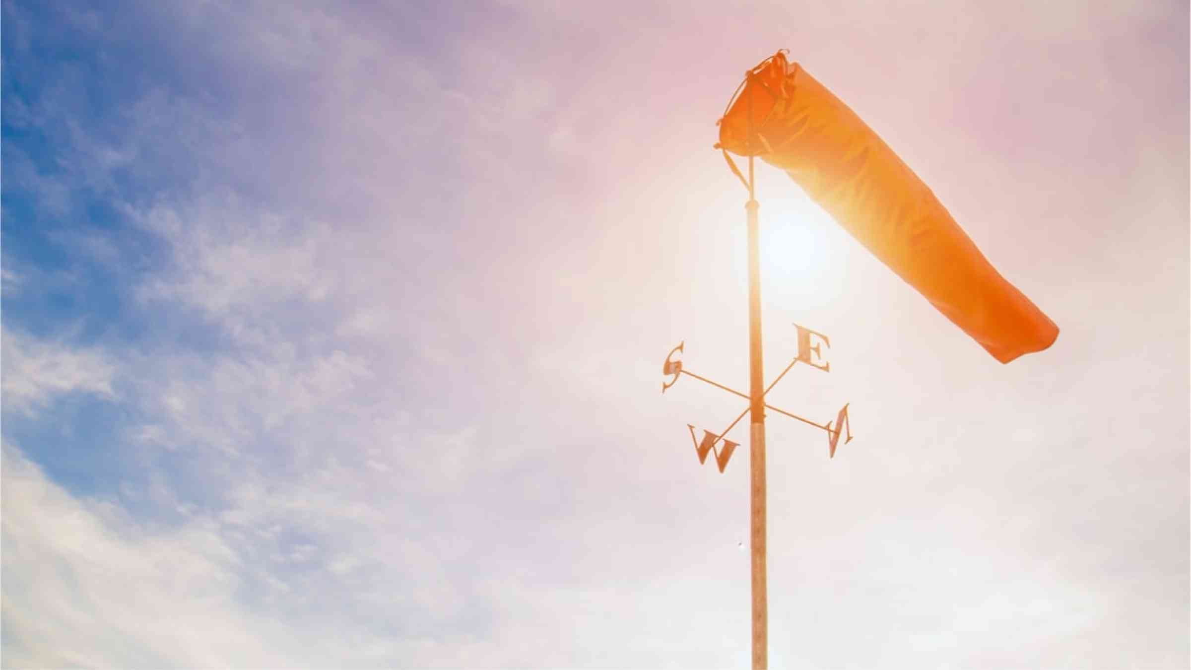 Wind sock in the sky.