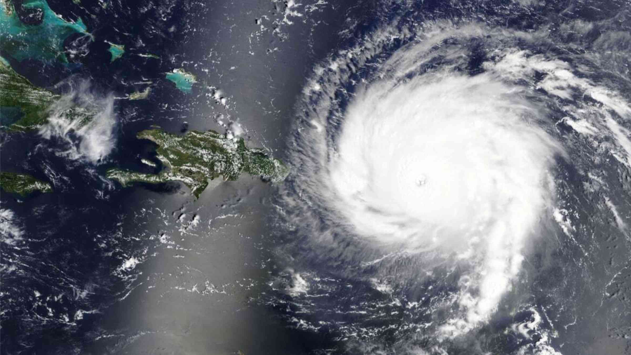 Hurricane Irma traverses the Eastern Caribbean in this satellite view