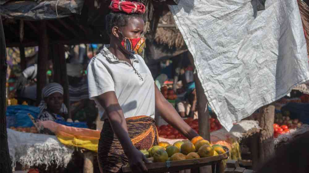 Informal street vendor in an African country