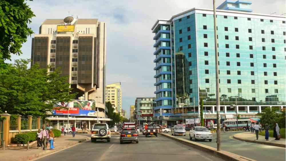 Dar es Salaam Tanzania people in the business center