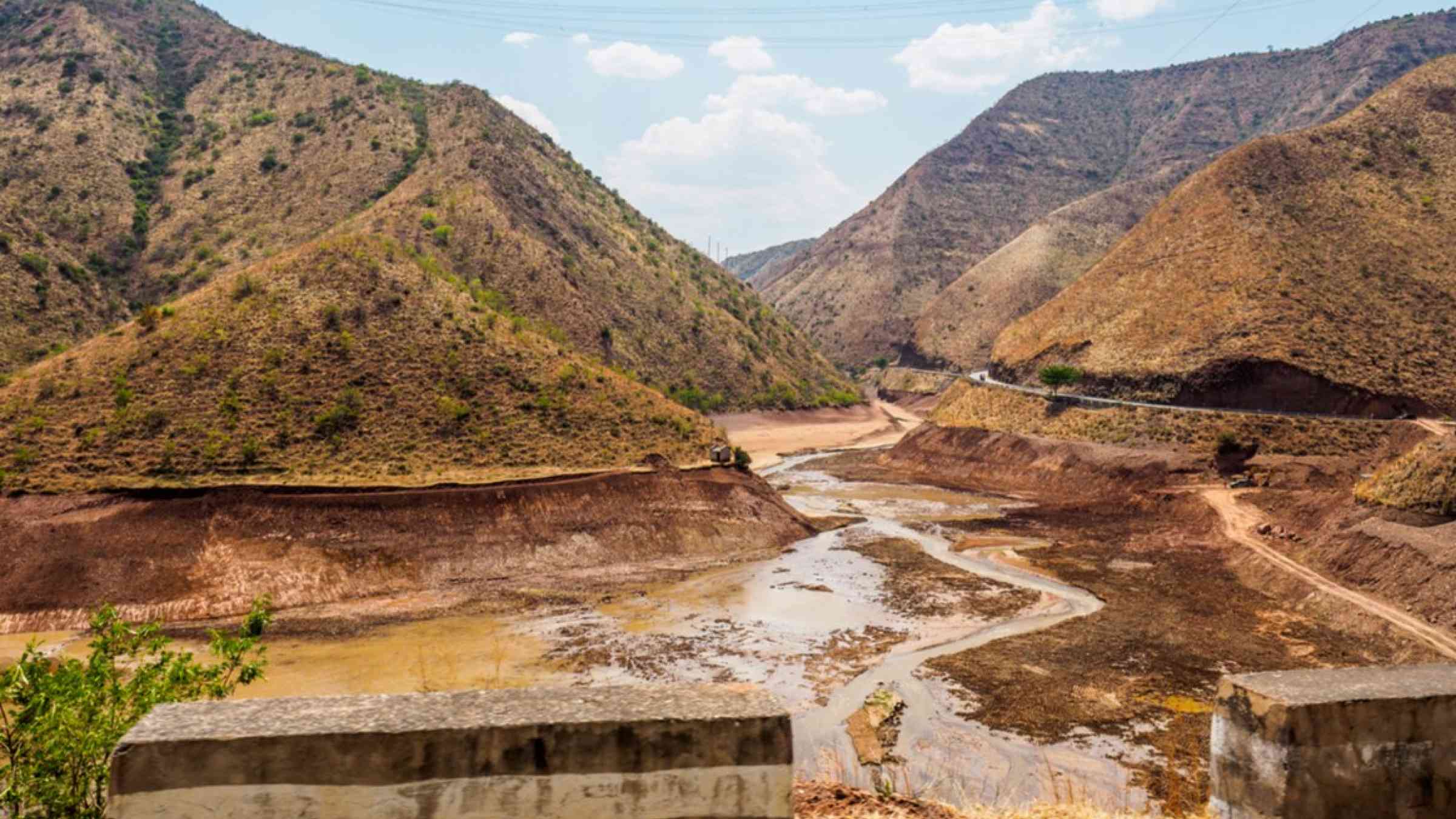 A reservoir runs empty in Yunnan, China