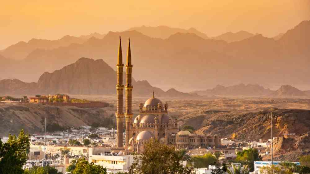 Panorama od old town and mountains of Sharm El Sheikh, Egypt.