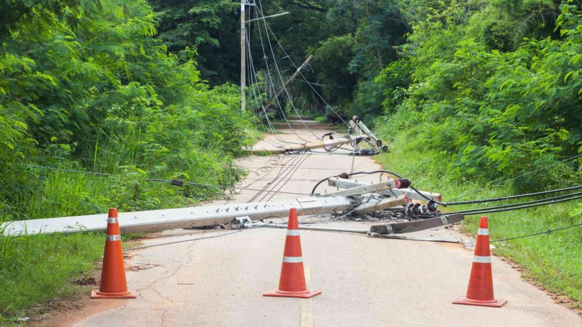 Storm-damaged power lines 